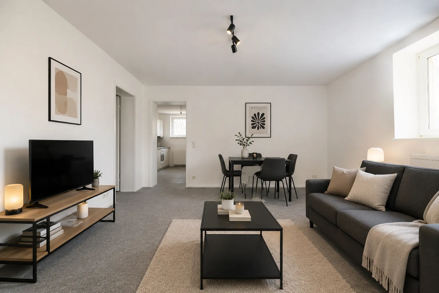 Visualisierung einer Souterrainwohnung im Frankfurter Westend